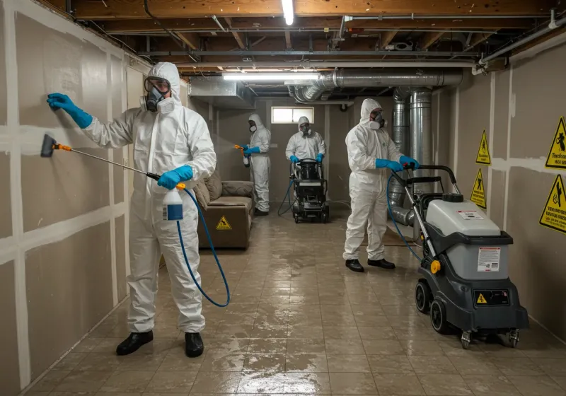 Basement Moisture Removal and Structural Drying process in Hall County, GA